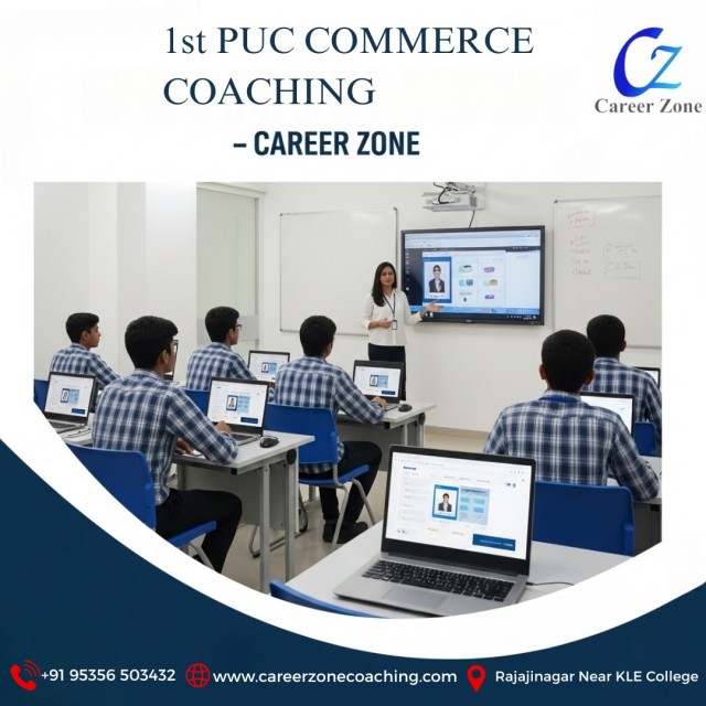 Shape your commerce foundation with expert guidance at Career Zone  Rajajinagar  Interactive classes  personalized learning  and real time assessments  Start early  learn smart  and score high in your 1st PUC Commerce exams  Join now to secure your success in academics and beyond